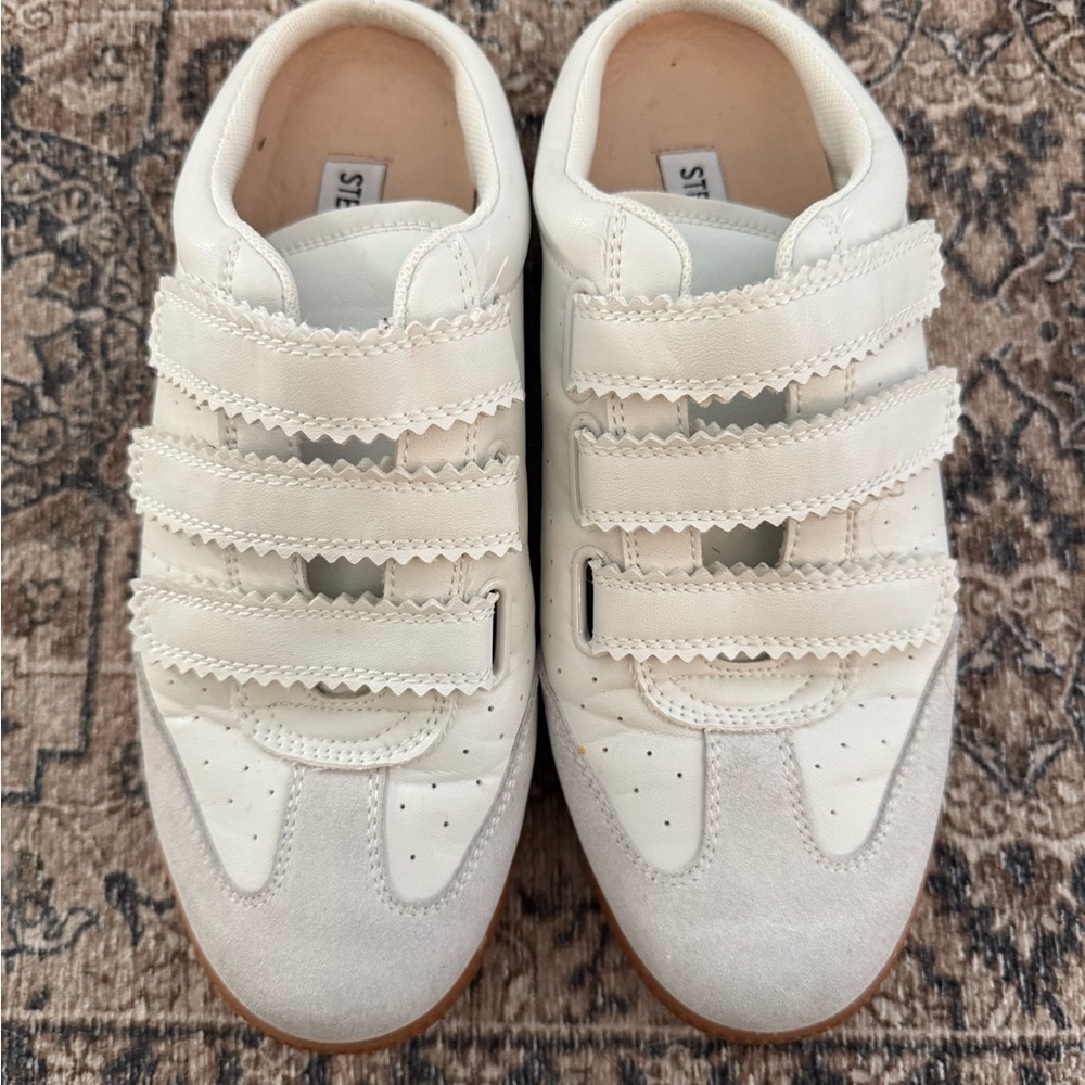 Steve Madden Cream and White Velcro Sneakers